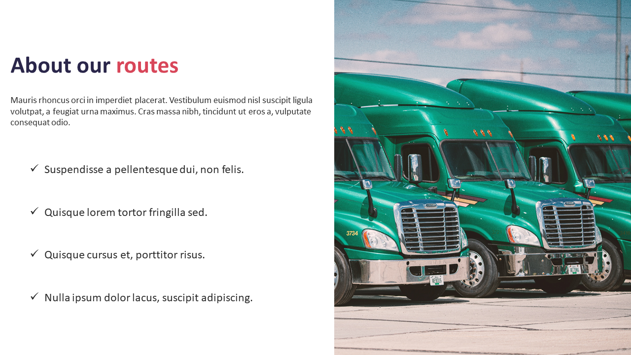 Logistics Company Routes PowerPoint Slide